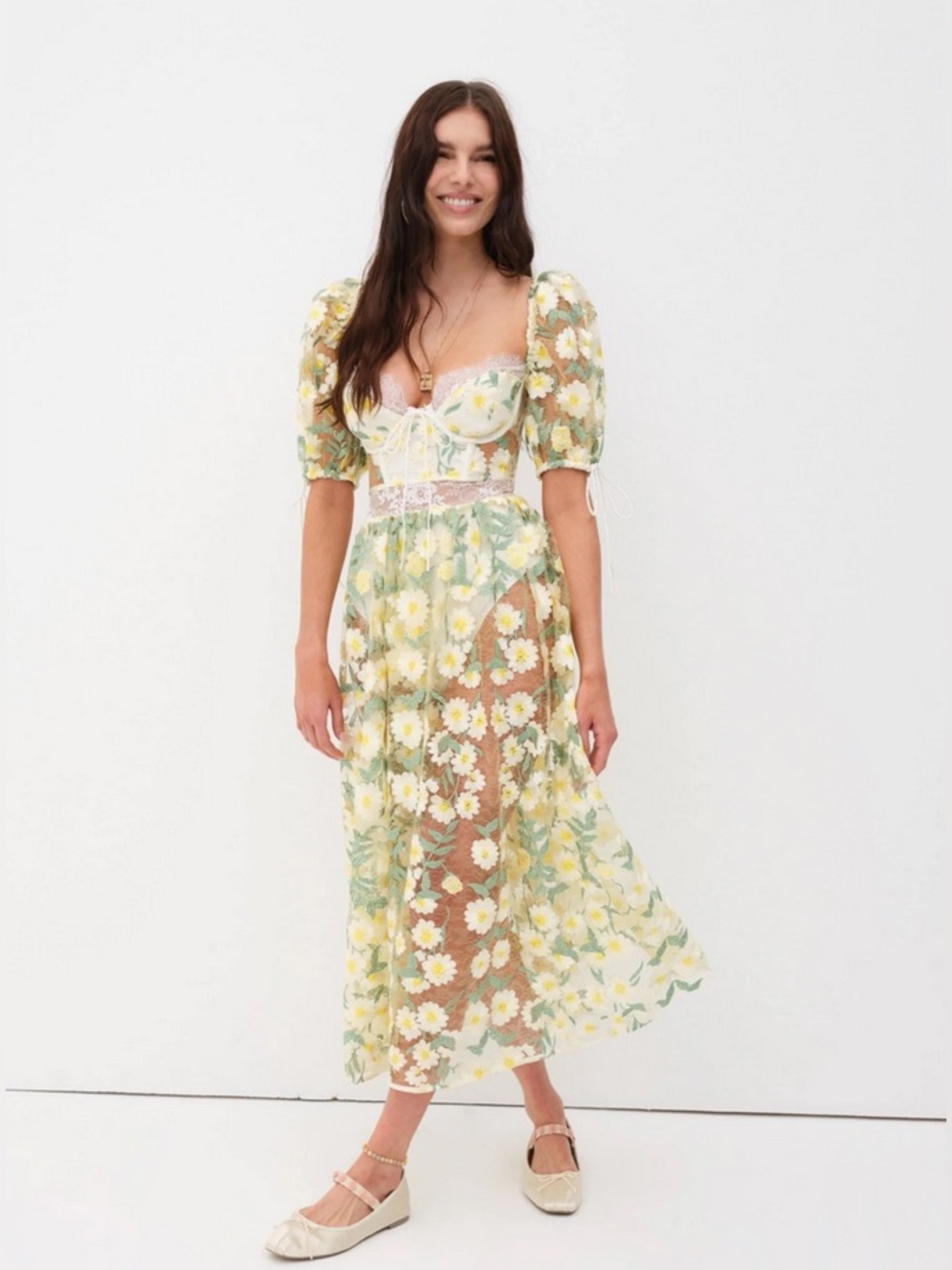 For Love And Lemons Carson Midi Dress Size XS NWT